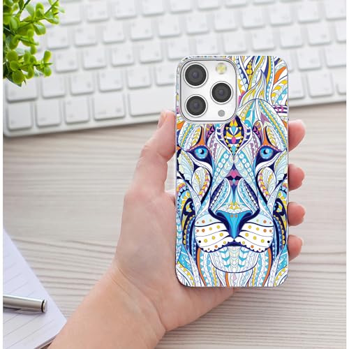 for iPhone 14 Pro Max Case for Girl Women Men, Full Protective Shockproof Slim Soft TPU Clear Phone Cover Cases for iPhone 14 ProMax 6.7,Cartoon Animal Totem Tattoo Head of The Lion - color: Animal Head of The Lion