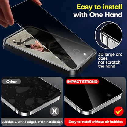 ImpactStrong Anti-Spy Privacy Screen Protector for iPhone 17 Air (6.6-Inch), 9H Tempered Glass, Shatter-Resistant, Anti-Scratch, Easy Install Kit, Case Friendly, 2-Pack - size: iPhone 17 Air
