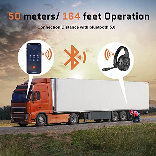 EKSA Noise Cancelling Trucker Bluetooth Headset with Microphone for Trucker - style: Trucker Headset with ENC Mic