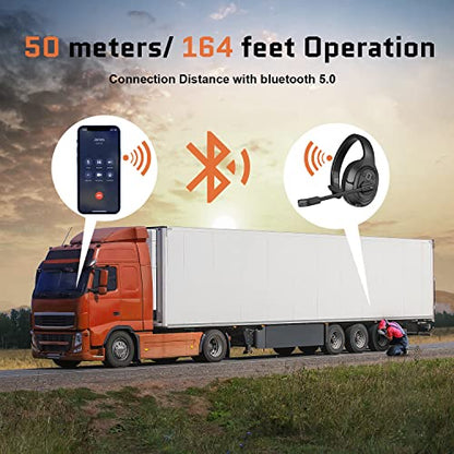 EKSA Noise Cancelling Trucker Bluetooth Headset with Microphone for Trucker - style: Trucker Headset with ENC Mic