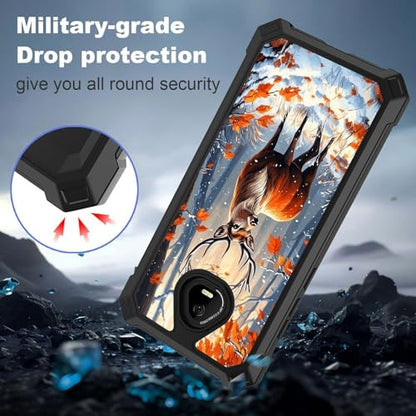 for Schok Volt Sv67q Sv67332 Case with Screen Protector, Military Grade Drop Protection, Dual Layer Hybrid Shockproof Protection TPU Phone Case for Schok Volt Sv67q, Majestic Deer - color: Majestic Deer
