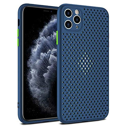 Heat Dissipation Case Compatible with iPhone, Breathable Cooling Hollow Cellular Hole Full Back Camera Lens Protection(Blue, for iPhone 15 Pro Max) - color: Blue, size: iPhone 15 Pro Max