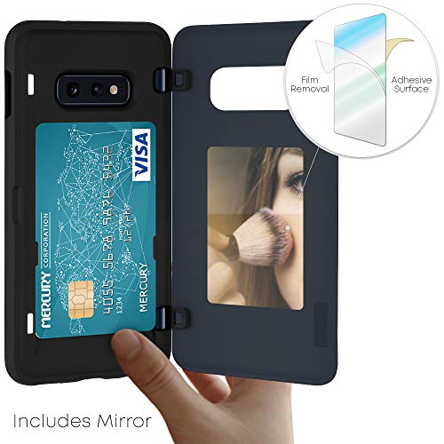 GOOSPERY Magnetic Door Bumper Compatible with Galaxy S10e, Card Holder Wallet Case Easy Magnet Auto Closing Protective Dual Layer Sturdy Phone Back Cover - Midnight Blue - color: Navy, size: Galaxy S10E