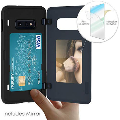 GOOSPERY Magnetic Door Bumper Compatible with Galaxy S10e, Card Holder Wallet Case Easy Magnet Auto Closing Protective Dual Layer Sturdy Phone Back Cover - Midnight Blue - color: Navy, size: Galaxy S10E