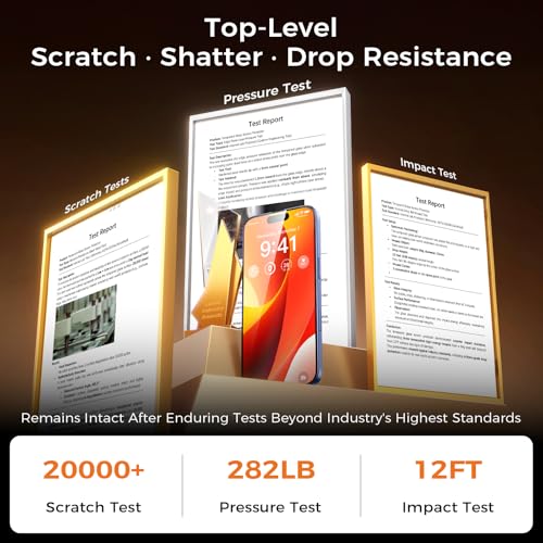 Zeniss NeverBreak 9H+ Hardness for iPhone 16 Plus Screen Protector 12FT Military Grade Protection (Scratch, Shatter, Drop Resistance) Tempered Glass 6.7", 2 Pack with De-Bubble Card, Clear - size: iPhone 16 Plus
