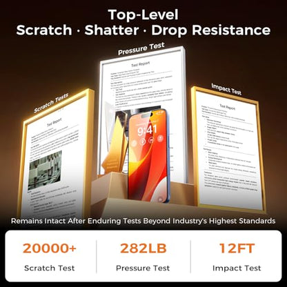 Zeniss NeverBreak 9H+ Hardness for iPhone 16 Plus Screen Protector 12FT Military Grade Protection (Scratch, Shatter, Drop Resistance) Tempered Glass 6.7", 2 Pack with De-Bubble Card, Clear - size: iPhone 16 Plus