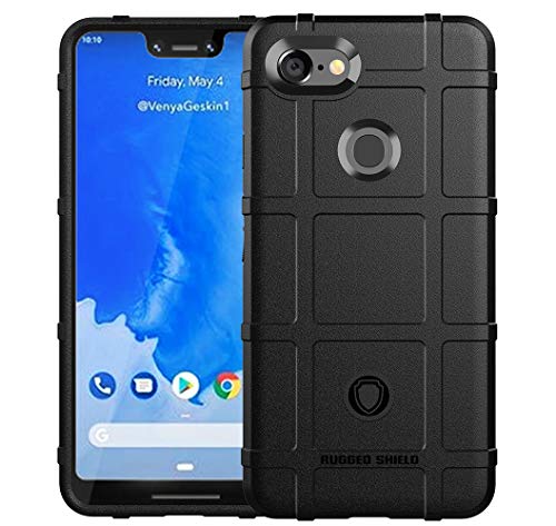 Phone Case for Google Pixel 3 XL with Tempered Glass Screen Protector Cover Film and Cell Accessories Rugged Hard Slim Heavy Duty Full Body Teens Pixel3XL Pixel3 LX Pixle 3XL Women Men Cases Black - color: Black