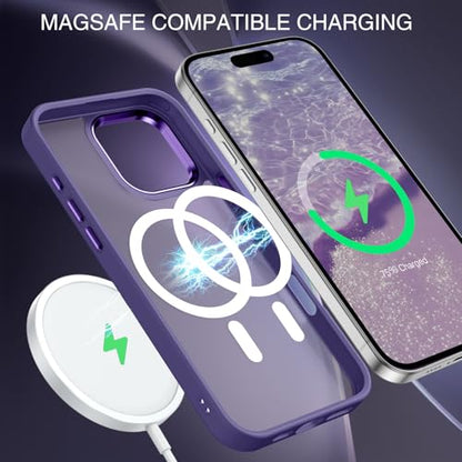 BENTOBEN Magnetic for iPhone 16 Pro Max Case,(Compatible with MagSafe) (Military Grade Drop Protection) Slim Translucent Matte Shockproof with Anti-Fingerprint Phone Case 6.9",Deep Purple - color: Deep Purple