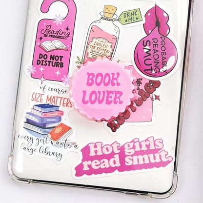 Book Lover Kindle Grip, for Kindle E-Readers and Smartphones, Foldable and Rotating Kindle Charm, A Gift for Book Lover - color: BOOK LOVER