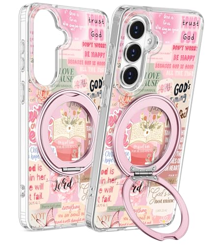 for Samsung Galaxy S26 Case with Stand - Cute Soft TPU Clear Phone Cover for Women Girls Compatible with Magsafe Girly Unique Design with Magnetic Ring for S26, Collage - color: Collage, size: for Samsung Galaxy S26
