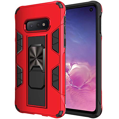 Dionsibei for Samsung Galaxy Note 8 Military Grade Kickstand Case with Stand Holder - Armor Heavy Duty Shockproof Protective Cover (Red) - color: Red