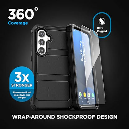 Encased Belt Case for with Samsung Galaxy S24 FE with Screen Protector and Holster Clip, Full Body Rugged Cover (for FE-Model Only) - size: S24 FE