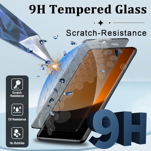 2 Pack Galaxy S21 Ultra Privacy Screen Protector and 2 Pack Camera Lens Protector, 9H Hardness Anti-Spy Tempered Glass, Fingerprint Compatible, 3D Full Coverage, Bubble Free, Anti Scratch (6.8 Inch)