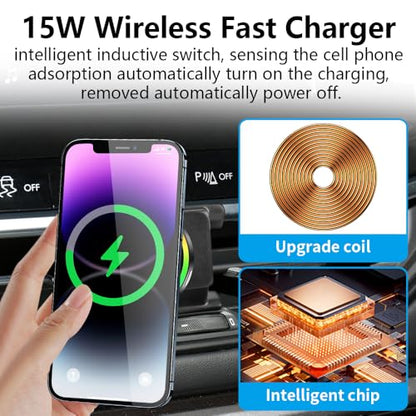 Car Magnetic Phone Mount for Jeep Compass 2022 2023 2024 2025 2026 Auto Interior Accessories Best Cellphone Holder Fast 15W Wireless Charger Cell Phones Charging Screen Stand Accessory