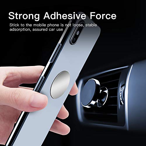 Replacement Metal Plates Set for Magnetic Car Phone Holders, Wall & Air Vent Mounts, Cases, Magnets. Kit of 2 Matte Silver Round Iron Discs without Holes. 3M Adhesive Backing. Steel Disks 2 Pack - color: Silver / 2 Pack
