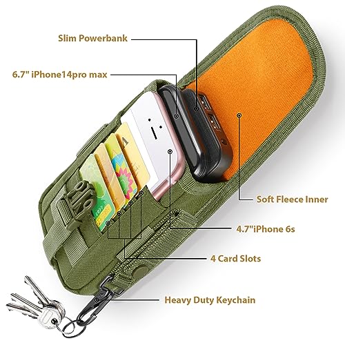 SOWHUP Tactical Molle Pouch Cell Phone Pouch Holster Small Utility EDC Pouch Gadget Organizer Bag - color: Army Green2