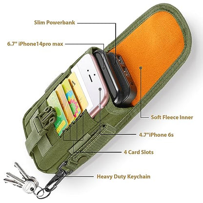 SOWHUP Tactical Molle Pouch Cell Phone Pouch Holster Small Utility EDC Pouch Gadget Organizer Bag - color: Army Green2