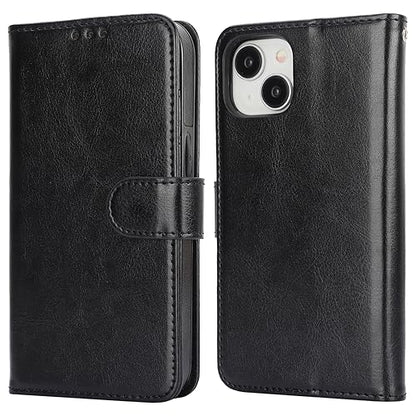 Bocasal Detachable Wallet Case Card Holder for iPhone 15, Black | RFID Blocking Kickstand Card Slots Holder PU Leather Magnetic Shockproof Wrist Strap Removable Flip Protective Cover 6.1 inch - color: Black