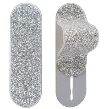 MULTI BAND Original Phone Grip, Secure Hand Strap Holder, Slim Fashionable Finger Loop Selfie Grip, Phone Stand Compatible with Most Smartphones - color: Glitter Silver