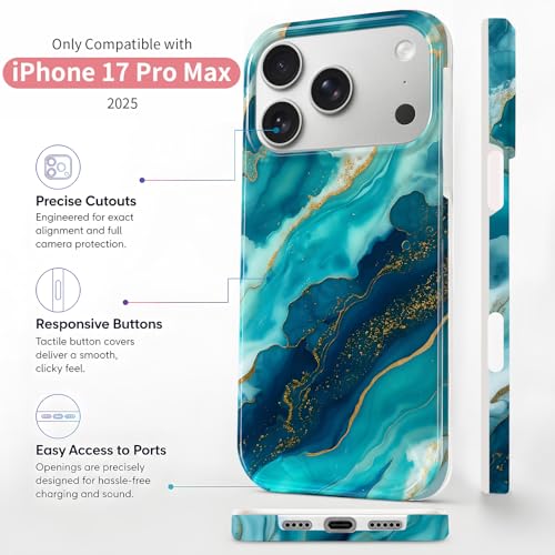 Case Compatible with iPhone 17 Pro Max, 2025 Anti-Yellow Ultra Transparent Soft TPU Phone Case, Shockproof Anti-Slip Slim Lightweight Full Coverage Protective (Marble Pattern 2) - color: Marble pattern 2