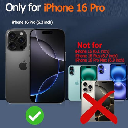 Battery Case for iPhone 16 Pro, 10000mAh Portable Protective Wireless Charging Case Support Carplay Compatible with iPhone 16 Pro (6.3 inch) Rechargeable Extended Battery Charger Case (Black) - size: iPhone 16 Pro