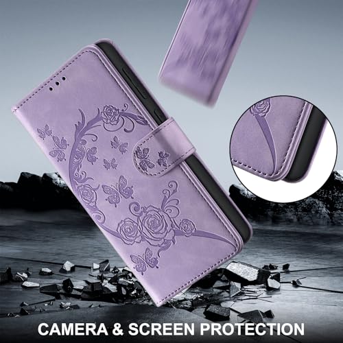 Wallet Case for Motorola Moto G Power (2025), Purple | RFID Blocking, Magnetic Closure, Card Holder, Kickstand, Shockproof Flip Cover - color: Purple