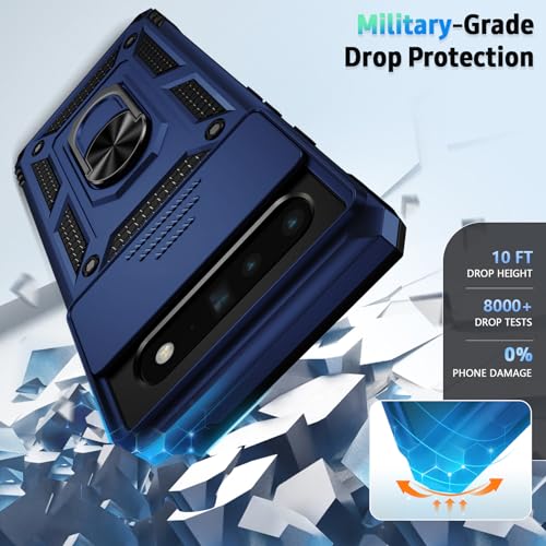 Vinve for Google Pixel 6 Pro Case with Slide Lens Cover, Military Grade Drop Protection, Magnetic Rotated Ring Holder Kickstand Protective Phone Case (Navy Blue) - color: Navy Blue ,Military Grade 2nd gen.