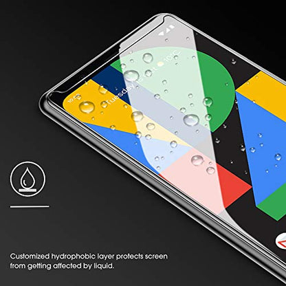 OMOTON [4 Pack Screen Protector for Google Pixel 4 (5.7 Inch), Tempered Glass/Scratch Resistant/Only Cover Display Area - size: Pixel 4-5.7 inch