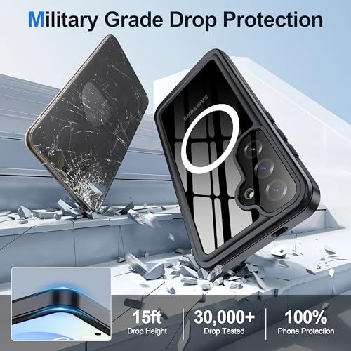 ANTSHARE IP68 Waterproof Case for Samsung Galaxy S25 Plus, Black/Clear - color: Black/Clear, size: S25 Plus