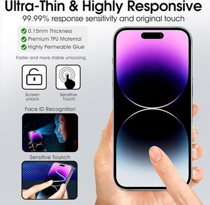 3 Pack TPU Screen Protector for iPhone 17, Self-Healing HD Clear Soft Flexible Hydrogel Film Compatible with iPhone 17 6.3" - Scratch-Resistant, Bubble Free, Easy Installation - size: iPhone 17