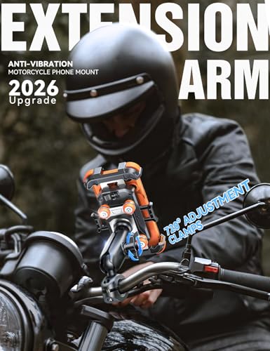 JOYROOM Motorcycle Phone Mount Holder with Dual Vibration Dampener - color: Orange