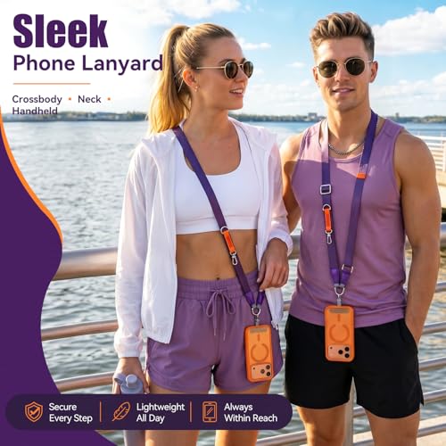 Phone Lanyard,Adjustable Anti-Theft Neck Strap,Purple - color: Purple