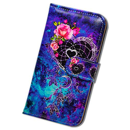 Bcov Case for Galaxy A54, Dream Catcher Flower Space Leather Flip Phone Case Wallet Cover with Card Slot Holder Kickstand for Samsung Galaxy A54 5G - color: Dream Catcher Flower Space