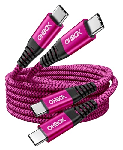 USB C to USB C Cable 60W [2Pack 3FT], USB C Fast Charging Cable for Car - color: Rose Red, size: 3FT, style: USB C to USB C