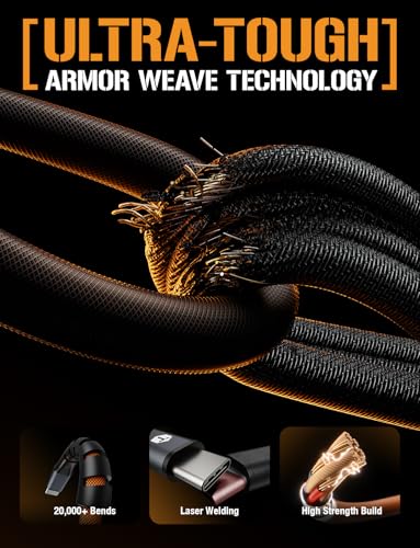 ToughTested 8ft USB to USB-C Cable, Braided 3A Fast Charging