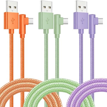 OCEEK USB-A to USB-C Right-Angle Cable 3Pack 6FT, Nylon Braided - size: 6FT