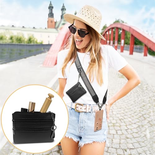 Cell Phone Lanyard with Wallet - Anti-Theft Crossbody Adjustable Phone Strap for Most Smartphones, for Men & Women - color: Black+grey