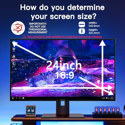 2 Pack Magnetic Hanging Computer Privacy Screen for 24 ''16:9 Aspect Ratio - color: 2 Pack Magnetic Hanging 24 Inch for 16:9