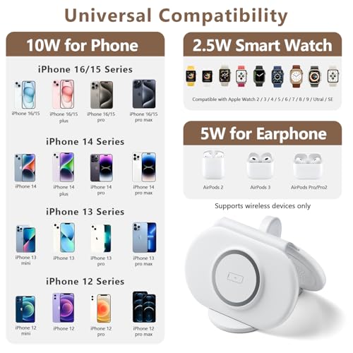 2026 Traveling Portable Wireless Mag-Safe Fast Charging Station - color: white