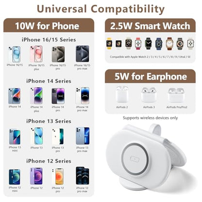 2026 Traveling Portable Wireless Mag-Safe Fast Charging Station - color: white