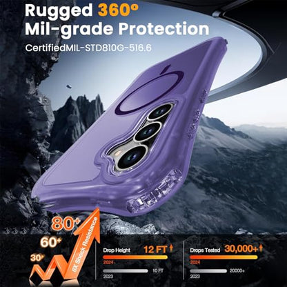 WRJ Magnetic Matte for Samsung Galaxy S26 FE Case,Samsung S25 FE Case [Fit for MagSafe][Military Grade Drop Protection] Translucent Shockproof Protective Phone Case-Violet - color: Violet, style: Matte