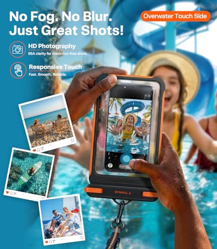 TORRAS IPX8 Waterproof Phone Pouch Floating, Underwater Screen Touchable | Black & White, 2 Pack Universal Waterproof Phone Case with Lanyard, Snorkeling, Beach, Cruise, Travel Essentials, 7.0 Inch - color: 2 Pack-Black & White