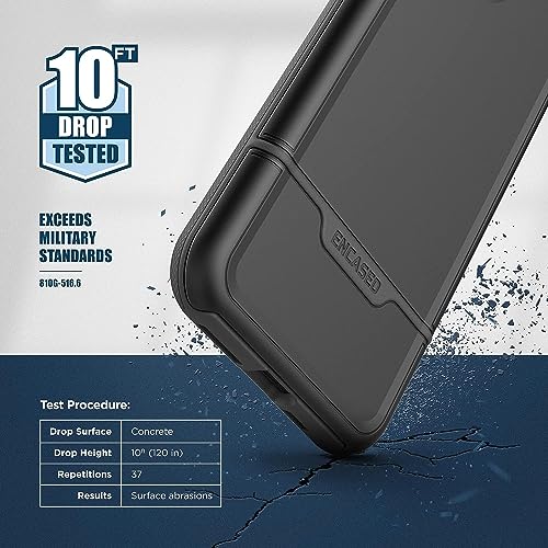 ENCASED Shockproof Case Compatible with iPhone 16 - Ultra Protective Heavy Duty Magnetic Phone Cover, Rebel Series (Black, iPhone 15) - color: Black, size: iPhone 15