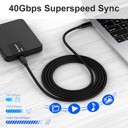 Elfesoul USB C to USB C Cable, 4.0 USB-C Cable 5ft, 240W, 8K HD, 40 Gbps - size: 5ft