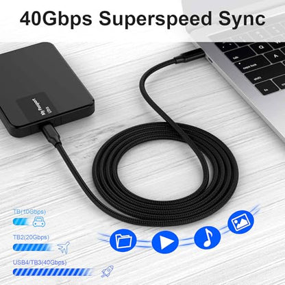 Elfesoul USB C to USB C Cable, 4.0 USB-C Cable 5ft, 240W, 8K HD, 40 Gbps - size: 5ft