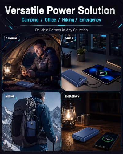 Portable Charger Power Bank 50000mAh Fast Charging External Battery Pack - color: Blue