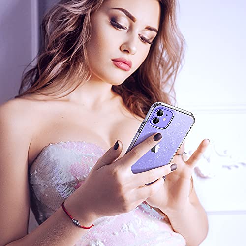 ULAK Compatible with iPhone 12 Case Clear Glitter, Transparent | Sparkle Bling Soft TPU Women Girls Shockproof Protective Phone Case Designed for iPhone 12 & iPhone 12 Pro 6.1 inch - color: Clear