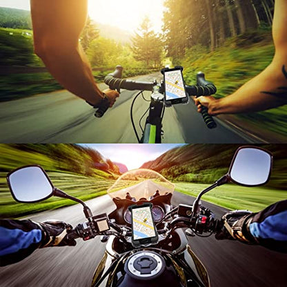Bike Phone Holder Motorcycle Mount - Urtal Stable, One - Hand Operation-Super Stable Metal clip, Bicycle Scooter Handlebar Clamp, Bike Phone Holder Handlebar, Compatible with 4.7''-6.8'' Phone - color: 1 pack