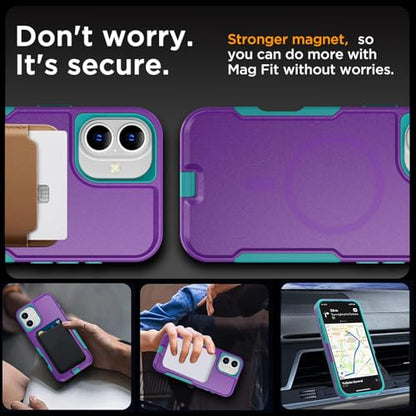 AICase for iPhone 16 Plus Case [Compatible MagSafe],Heavy Duty 20 FT Drop Protection Full Body Rugged Shockproof Military Protective Tough Durable Phone Cover 6.7" for Men Women_2 - color: Spring Blue/Purple with Magsafe