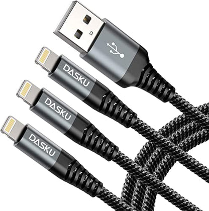 iPhone Charger Fast Charging [MFi Certified] USB Lightning Cable 6FT, 3Pack - color: Black, size: 6FT, style: USB A